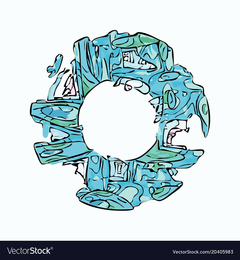 Abstract colorful circle alien style frame