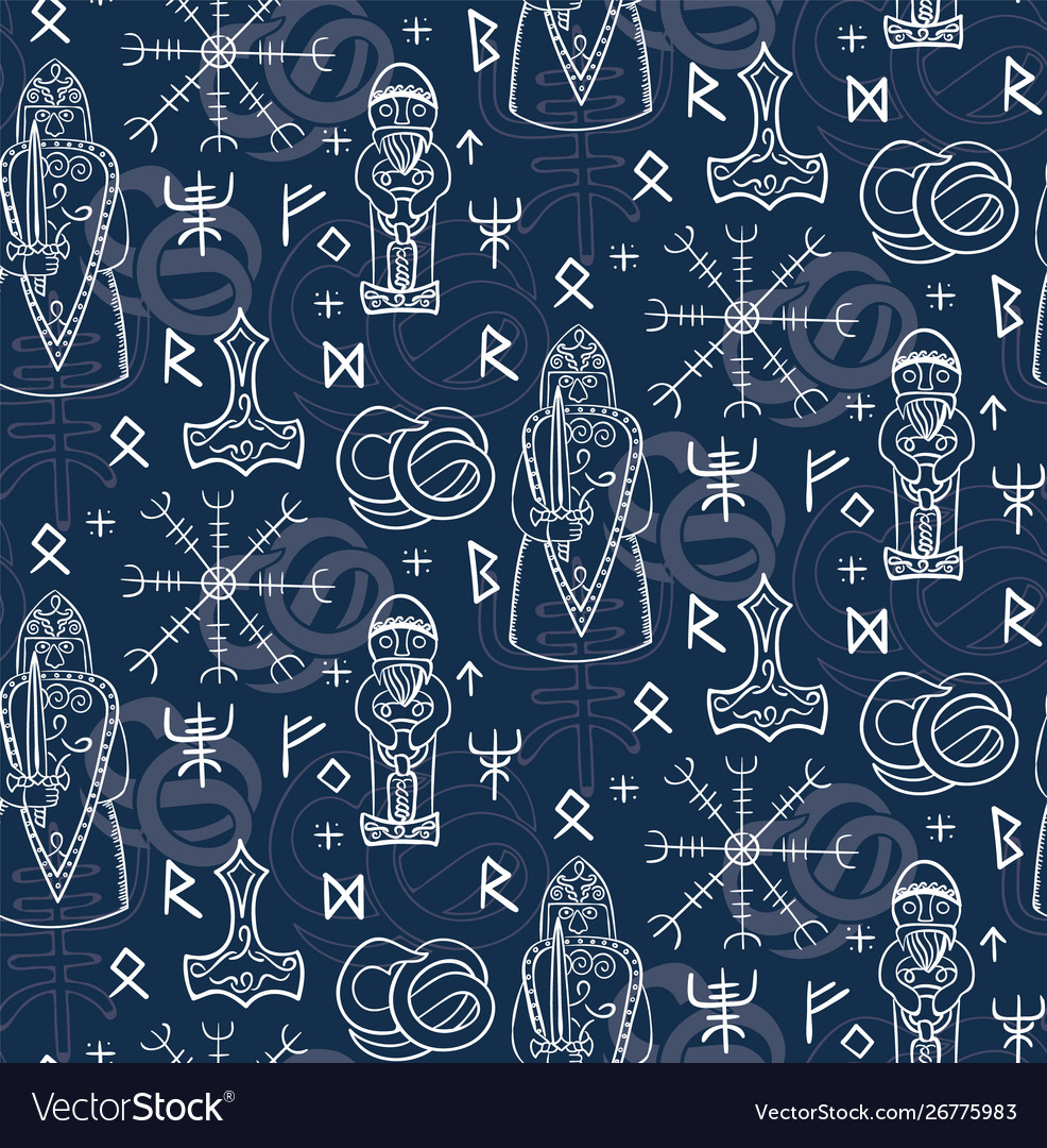 Ancient iceland pattern seamless design Royalty Free Vector