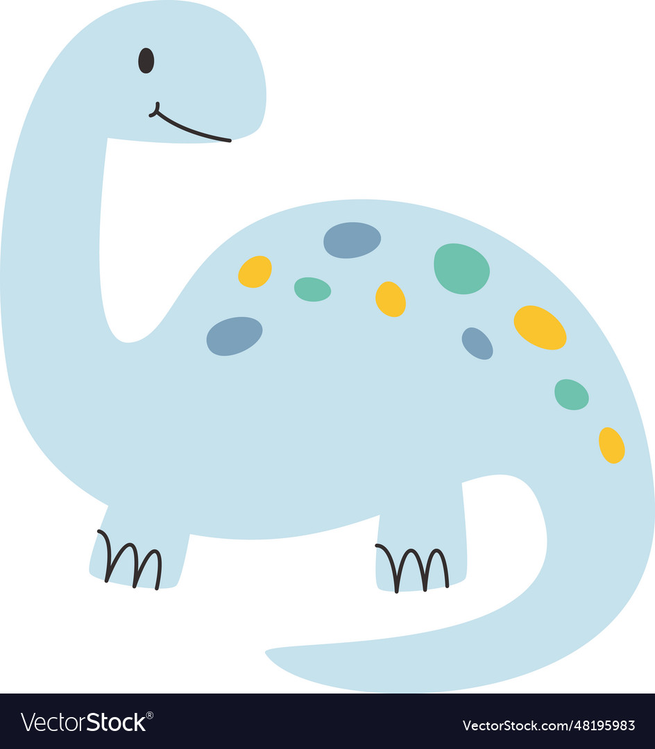 Childish baby dinosaur Royalty Free Vector Image