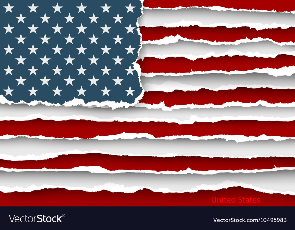 Design flag united states of america from torn Vector Image