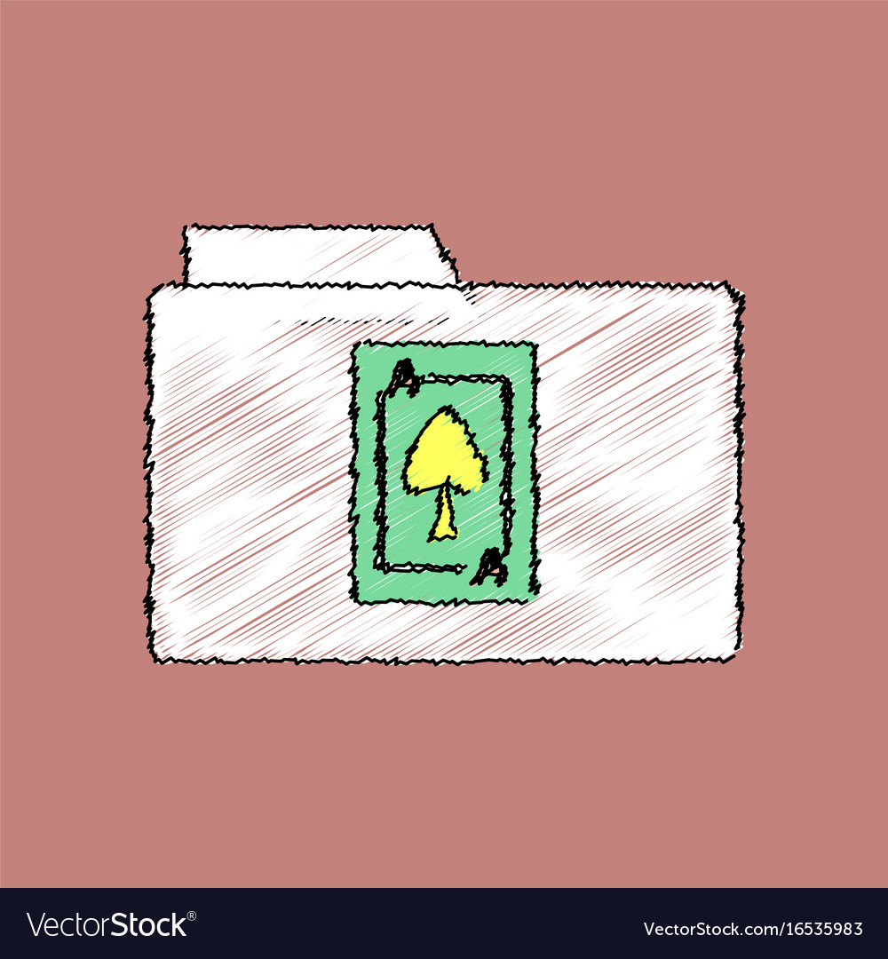 Flat shading style icon spade symbol on folder