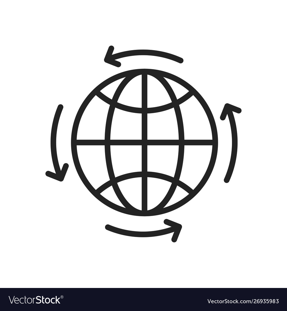 Globe and earth planet web icons in line style vector image Globe and earth planet web icons in line style
