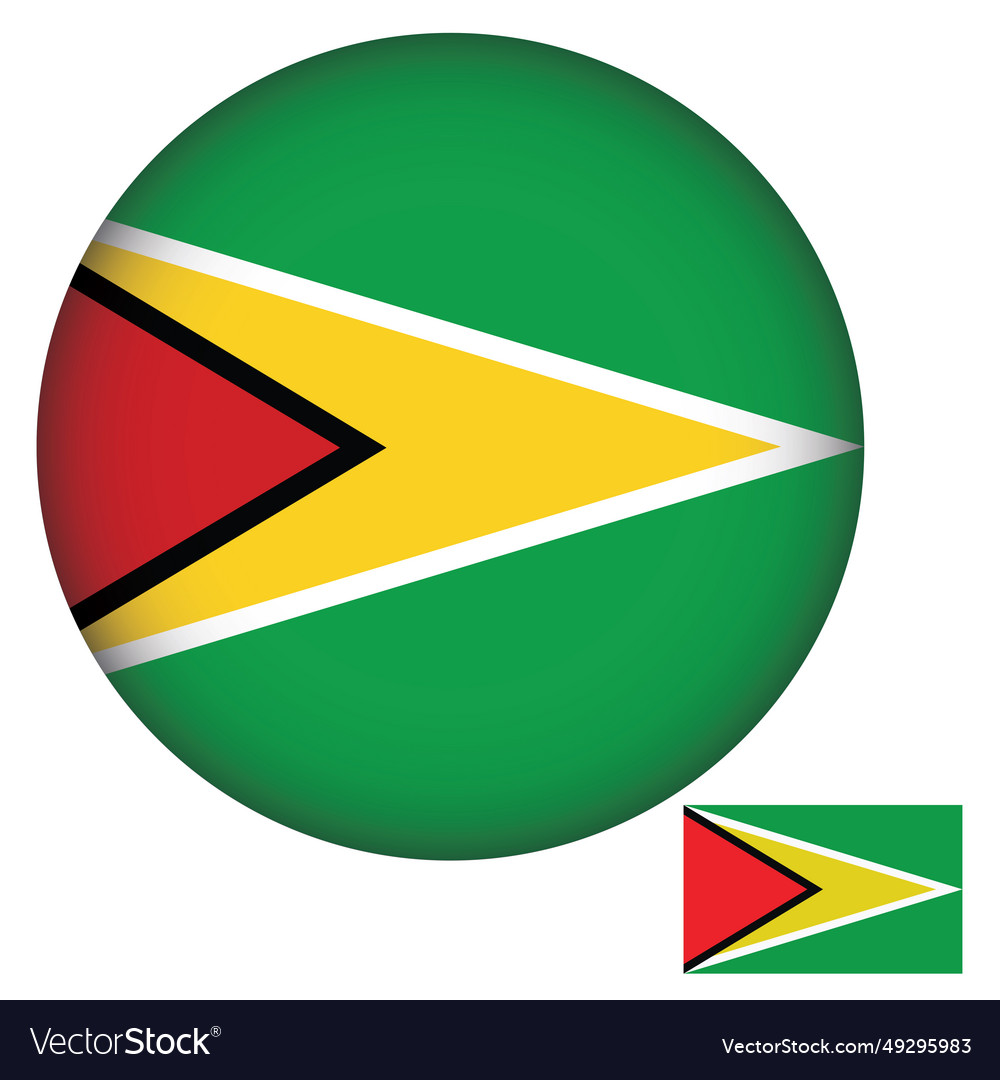 Guyana flag round shape