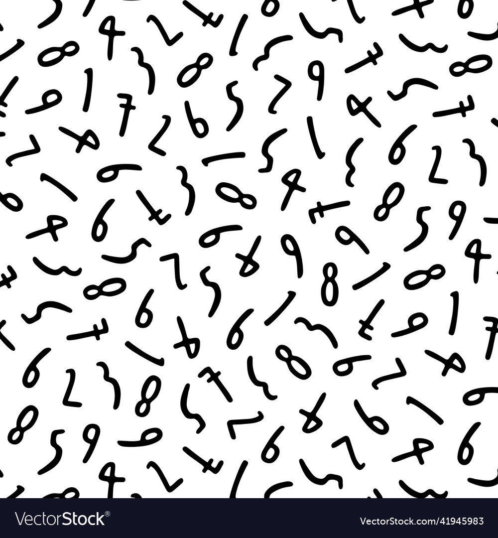 Hand drawn number pattern