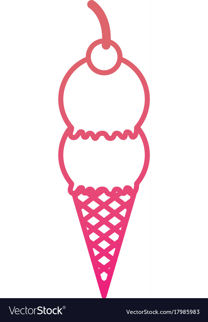 Ice cream sundae dessert delicious cold Royalty Free Vector