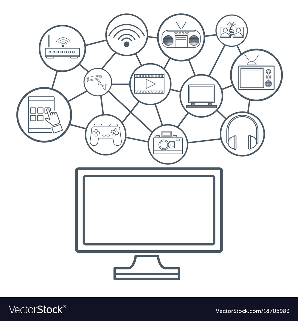 Internet technology round icons