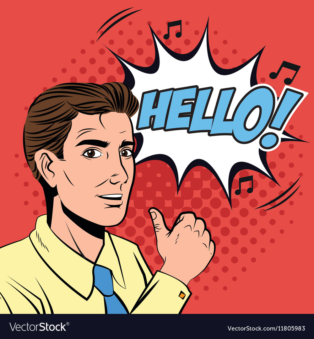 Man bubble and pop art style design