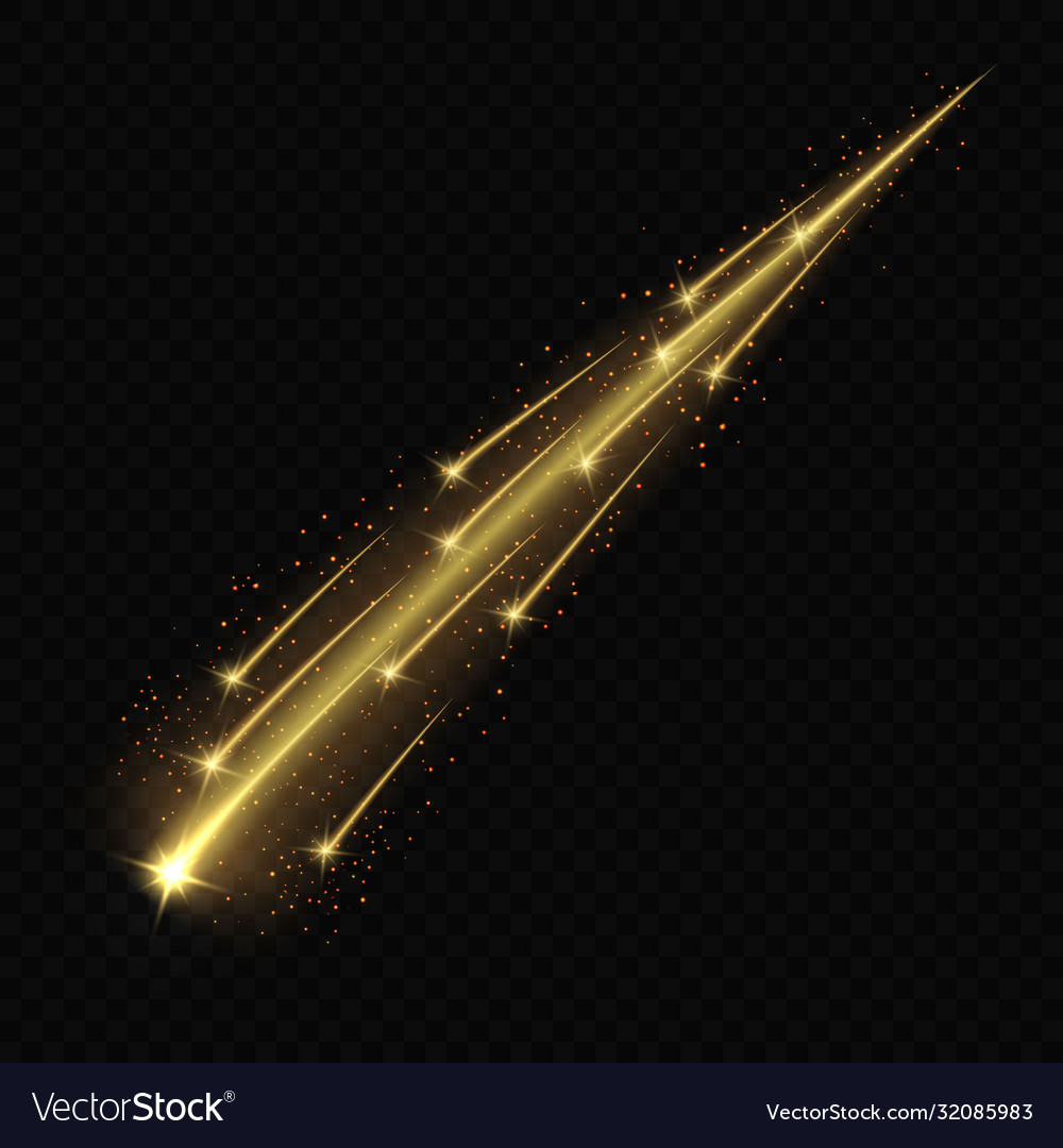 Meteor or comet on transparent background vector image Meteor or comet on transparent background