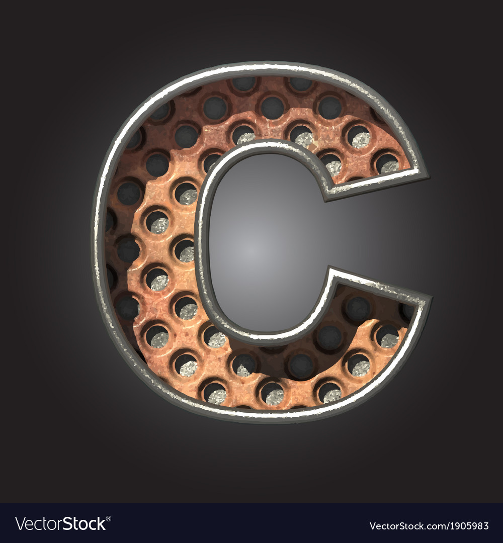 Old metal letter c