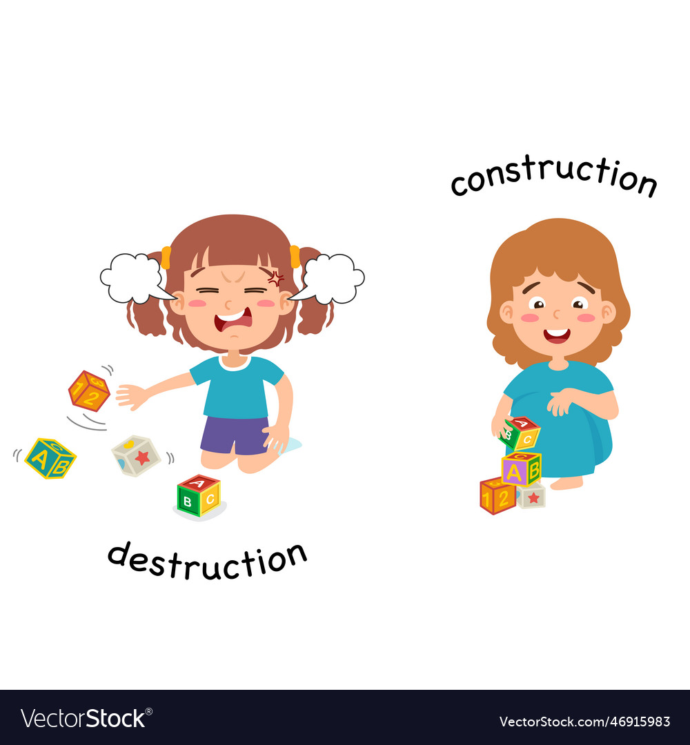 opposite-destruction-and-construction-royalty-free-vector