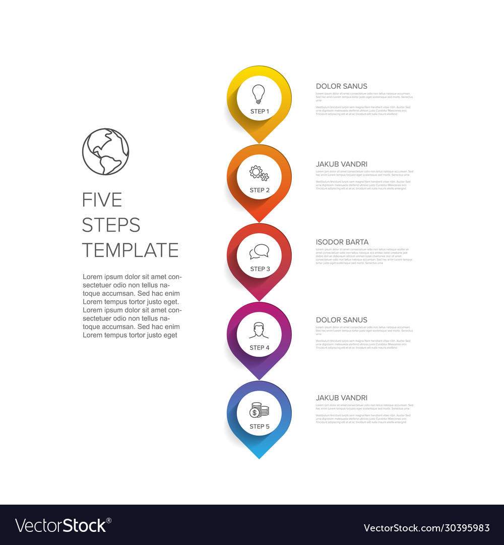 Progress steps template vector image Progress steps template