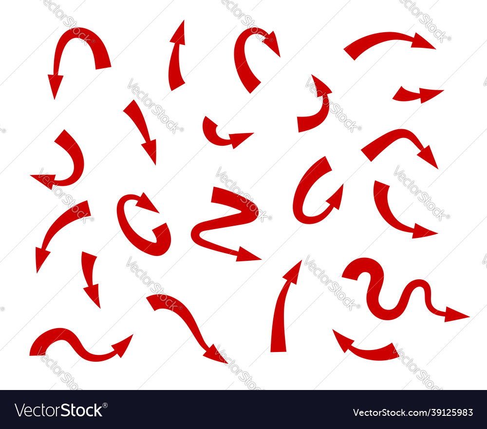Red arrow icon indicating different direction Vector Image Red arrow icon indicating different direction