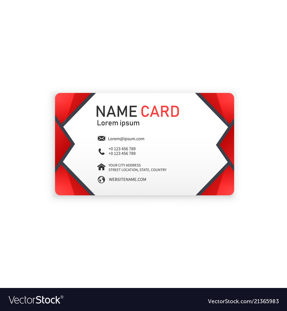 Red business abstract name card image vector image Red business abstract name card image