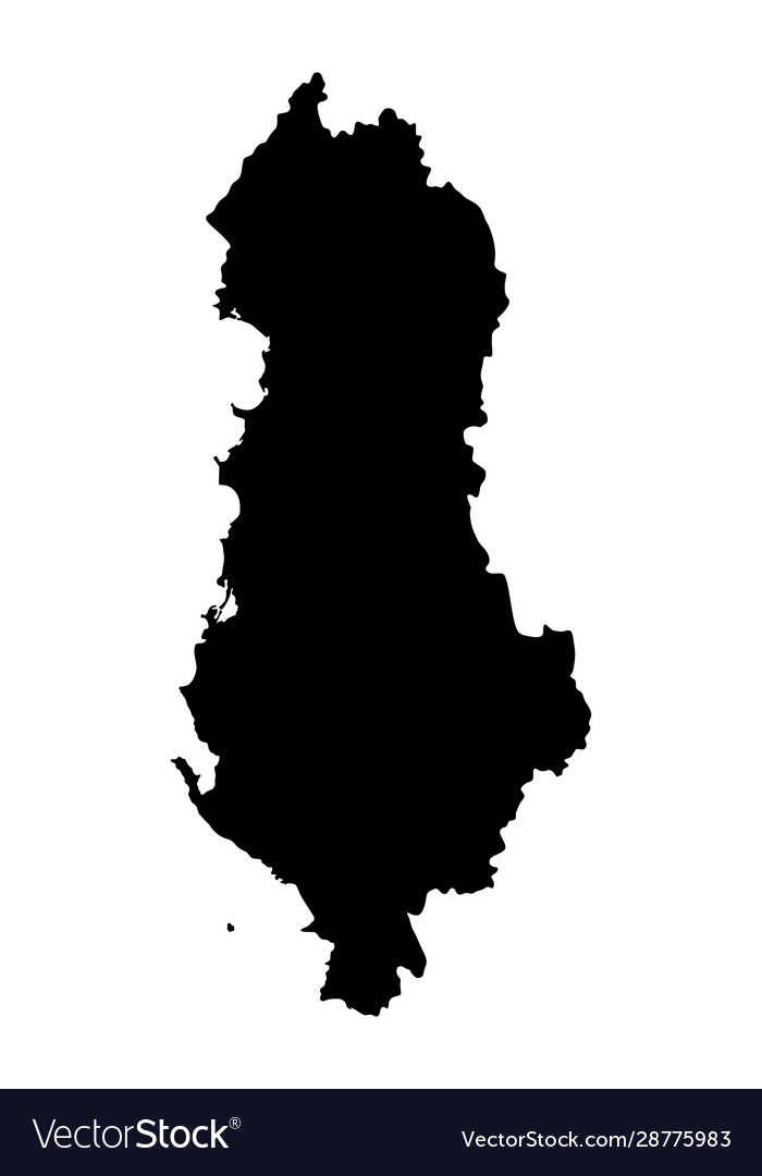 Republik albania map silhouette isoliert