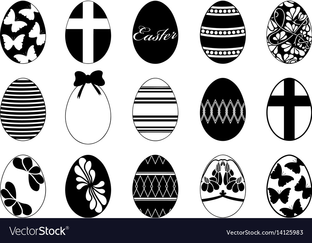 Set of different easter eggs