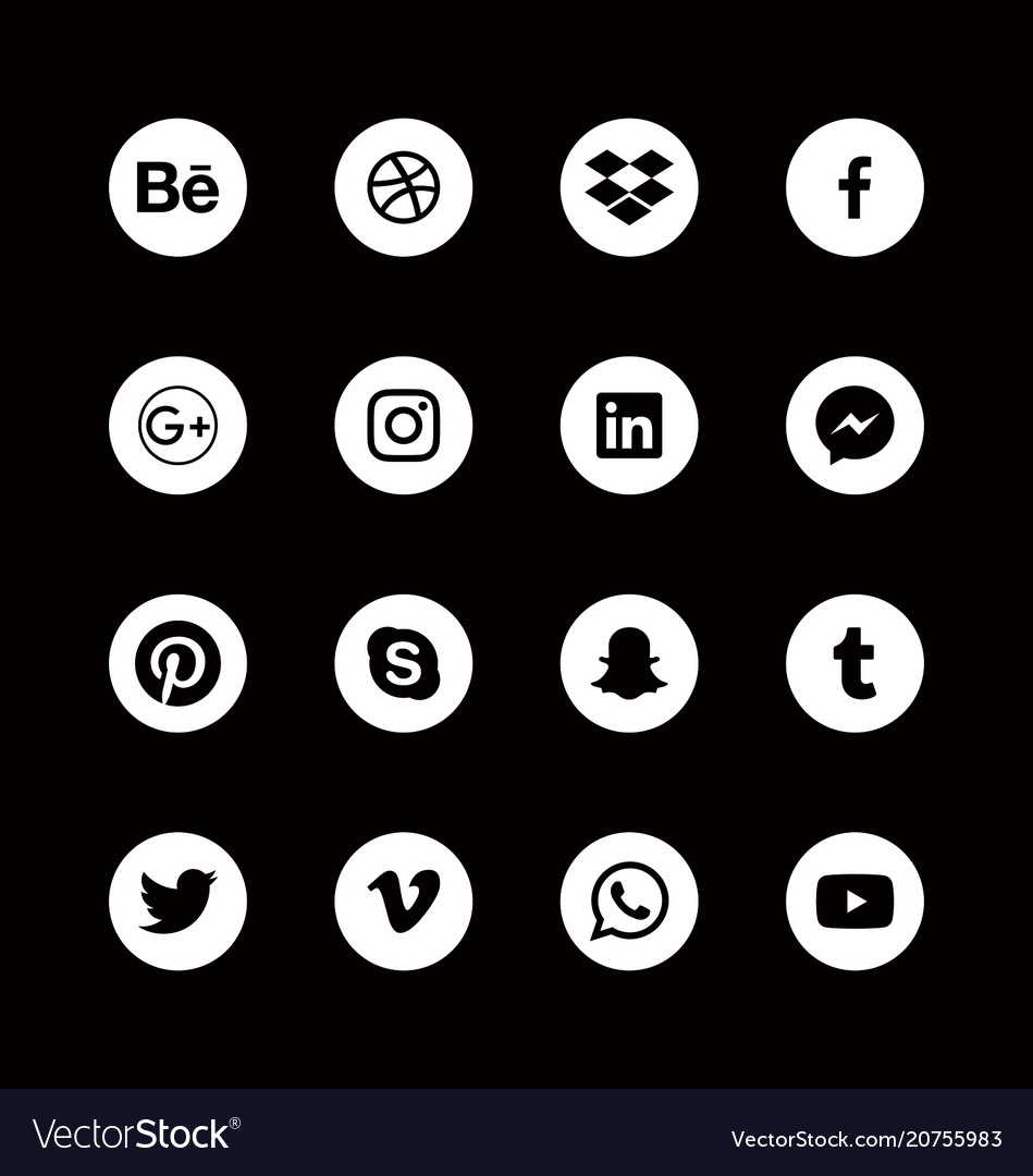 vector social media icons circle