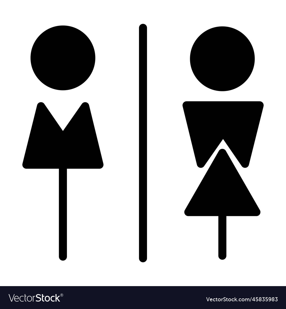 Toilet sign with man and woman restroom symbol