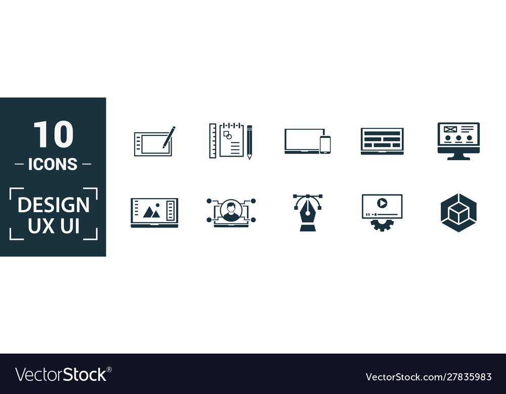Ui icon set include creative elements search done vector image Ui icon set include creative elements search done
