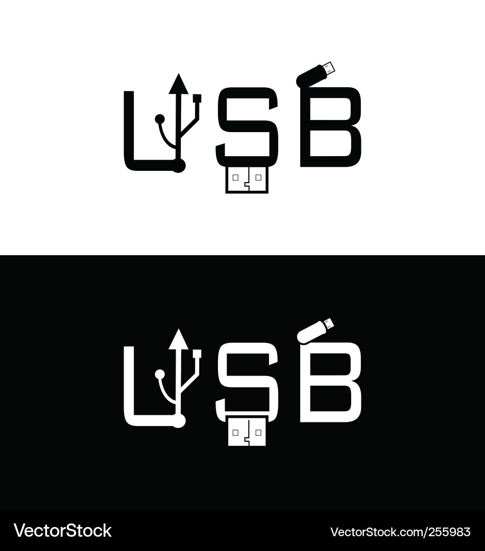 Usb Letras Vector Usb Royalty Free Vector Image - VectorStock