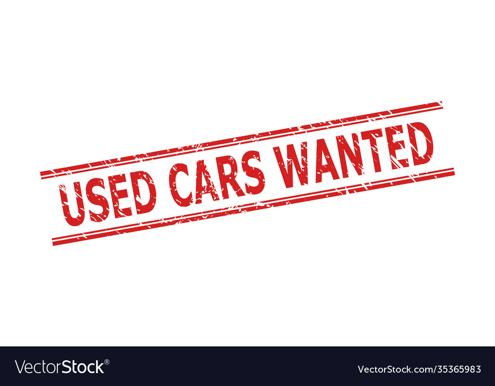 Used cars wanted watermark with unclean texture Vector Image
