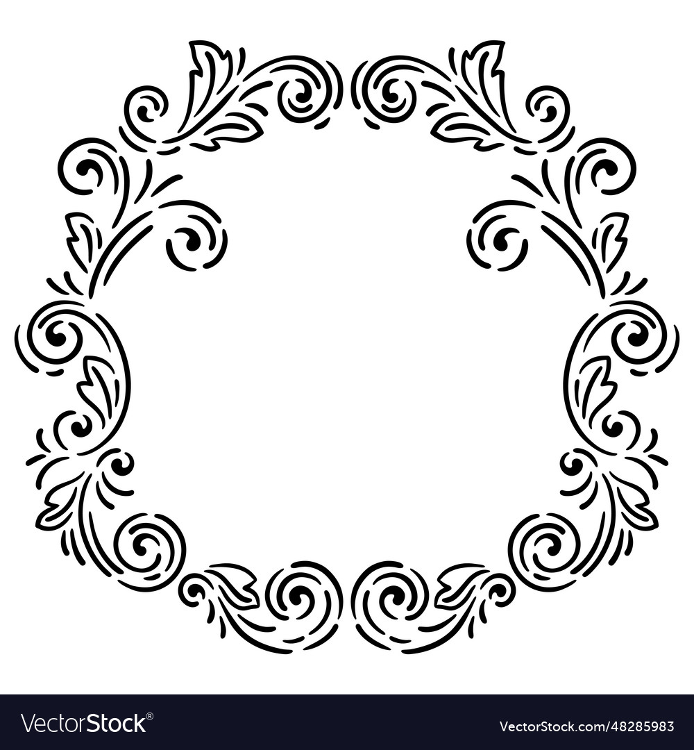 Vintage swirling frame retro curling background Vector Image