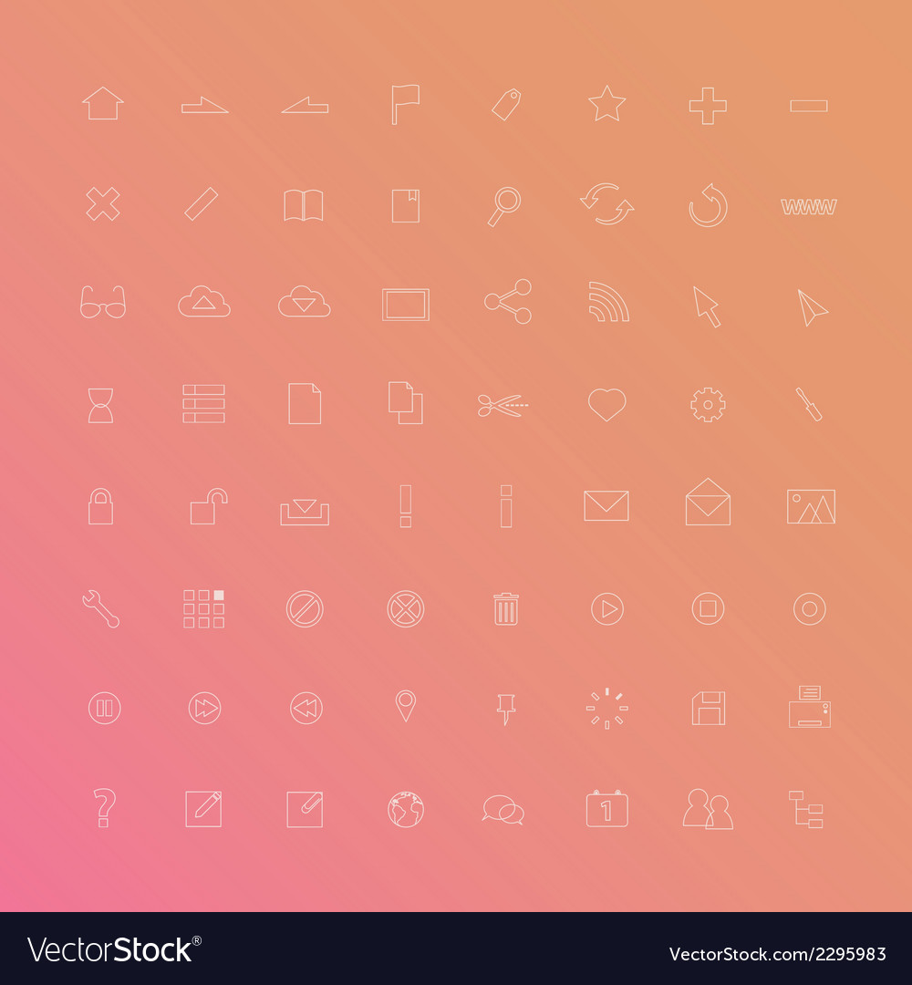 Web Icon Set - Thin Line