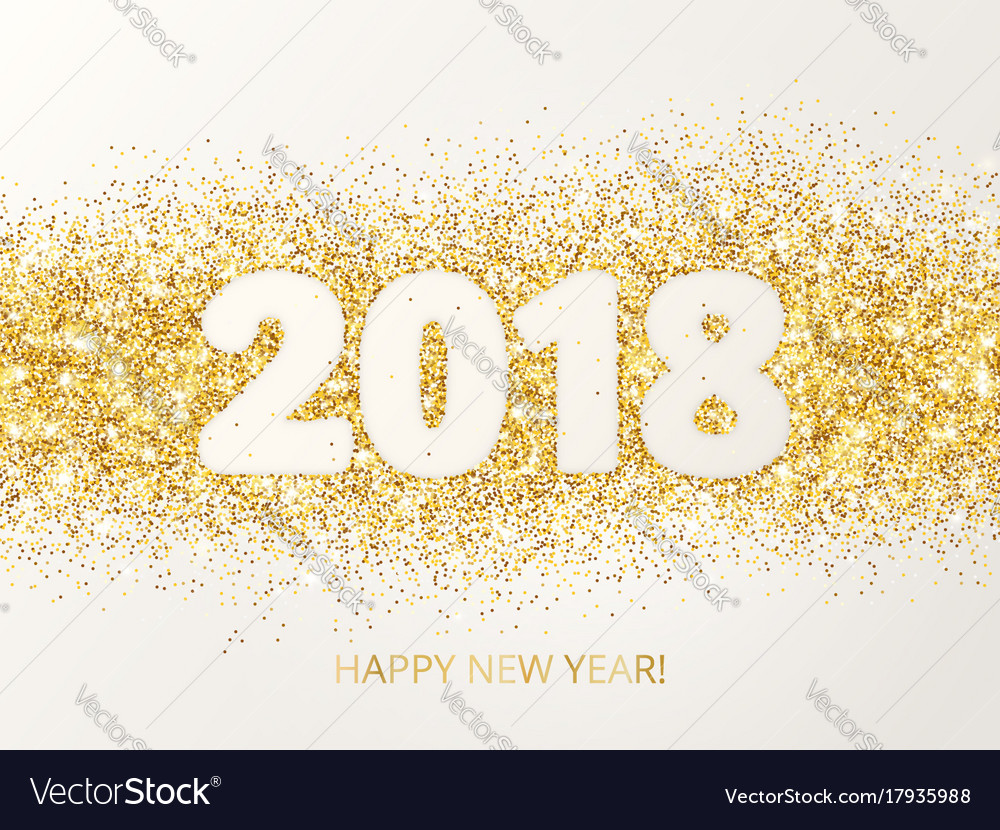 2018 glitter typography design happy new year Vector Image