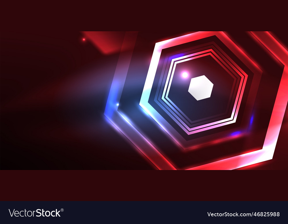 Abstract background techno neon hexagons hi-tech Vector Image