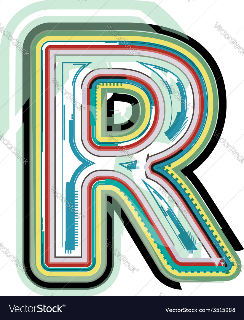 Abstract colorful letter r Royalty Free Vector Image