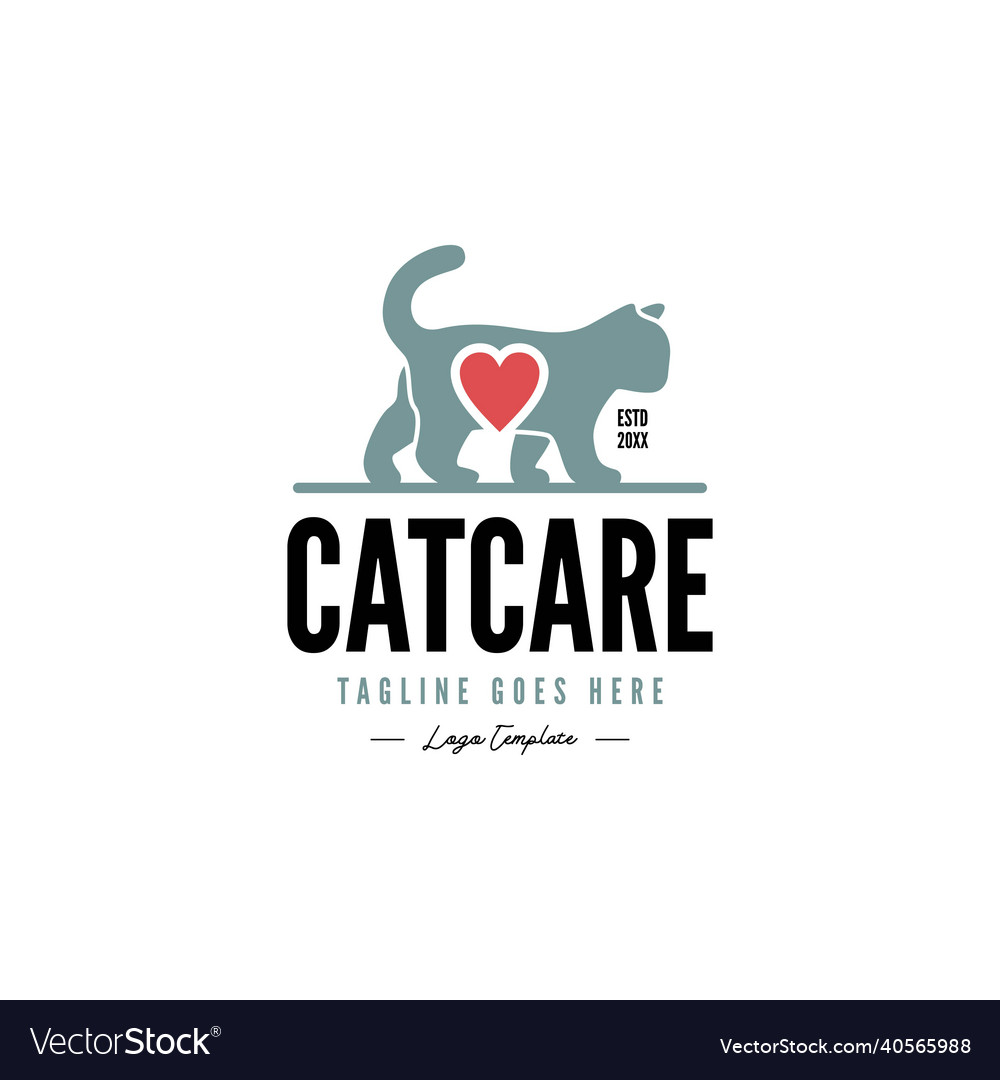 Cat care logo Royalty Free Vector Image - VectorStock