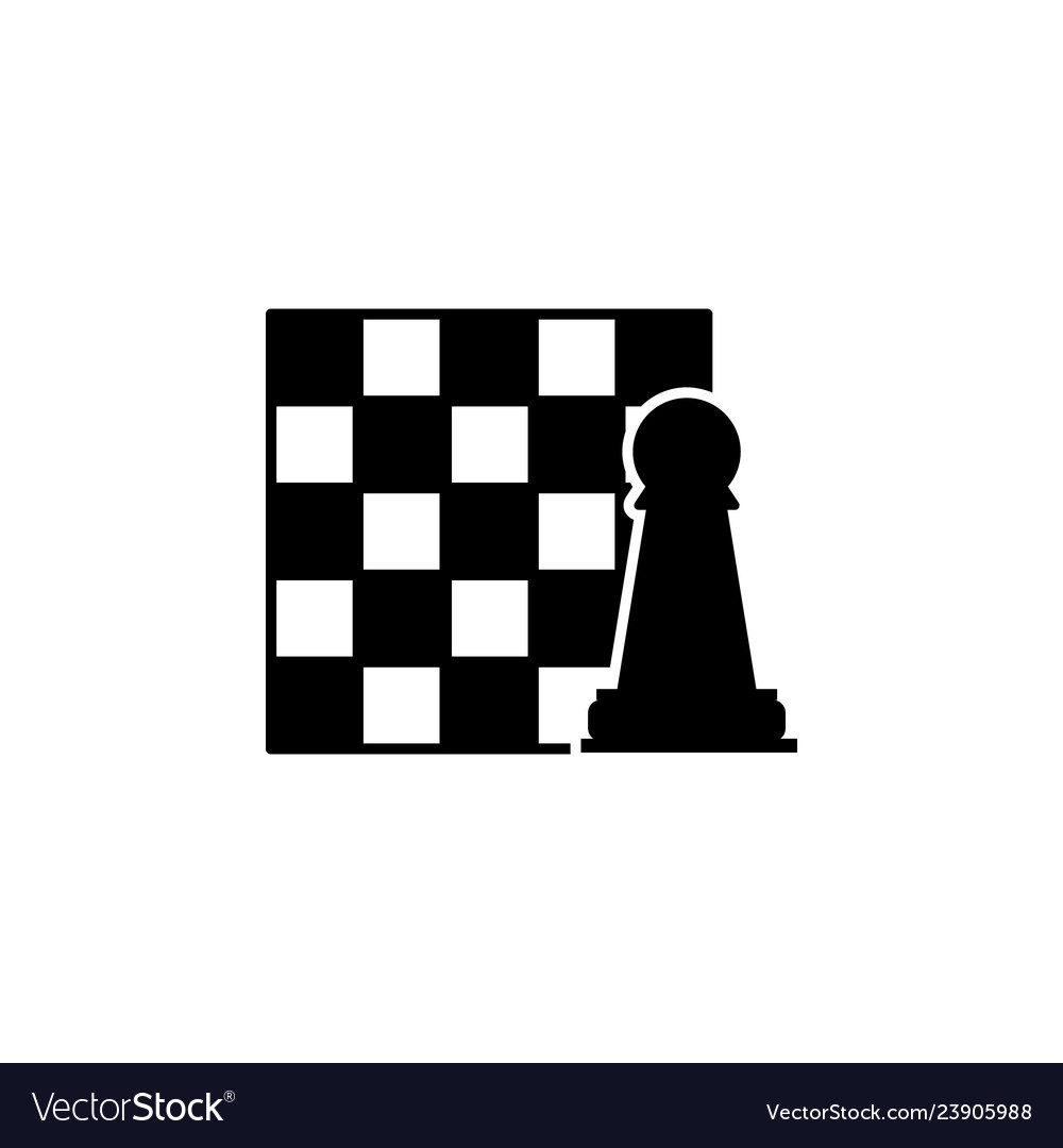 Chessboard and figure icon element chess