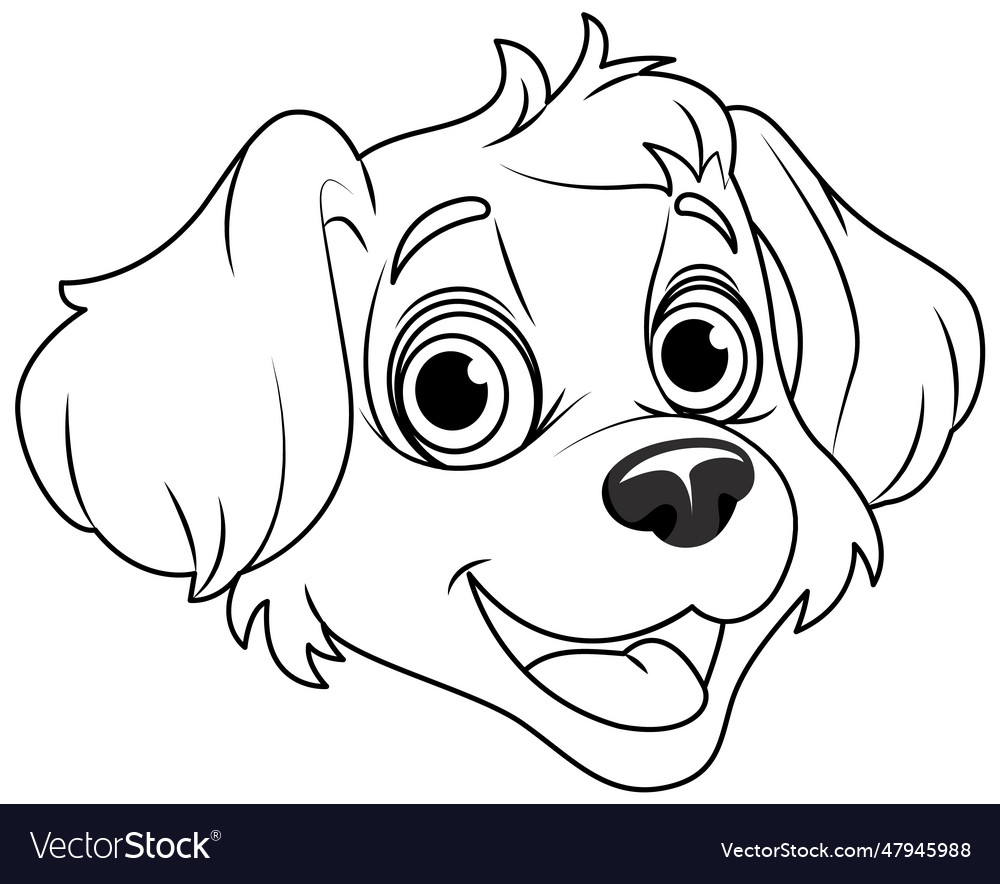 Coloring page outline of cute dog Royalty Free Vector Image