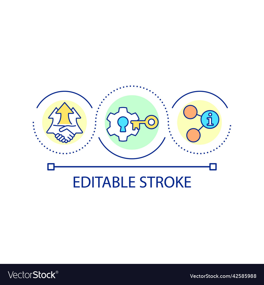 Cooperation for solving problems loop concept icon vector image Cooperation for solving problems loop concept icon