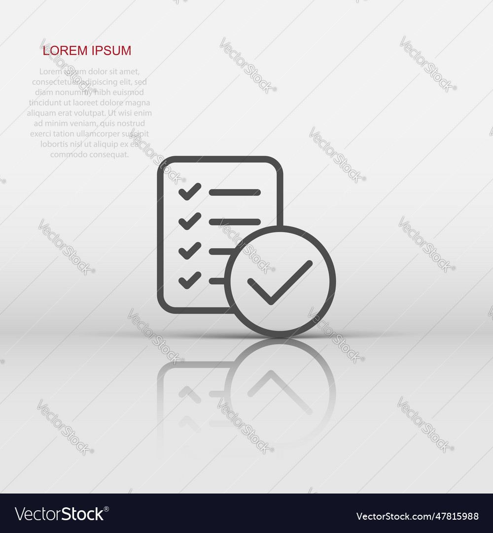 Document checklist icon in flat style report