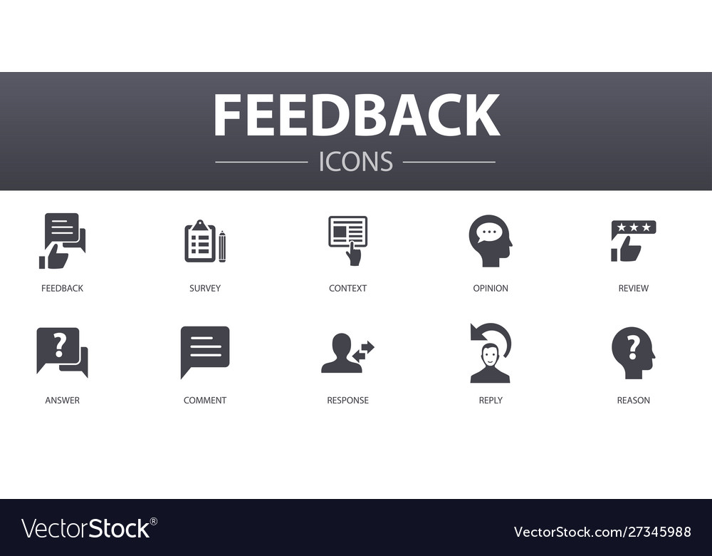 Feedback simple concept icons set contains