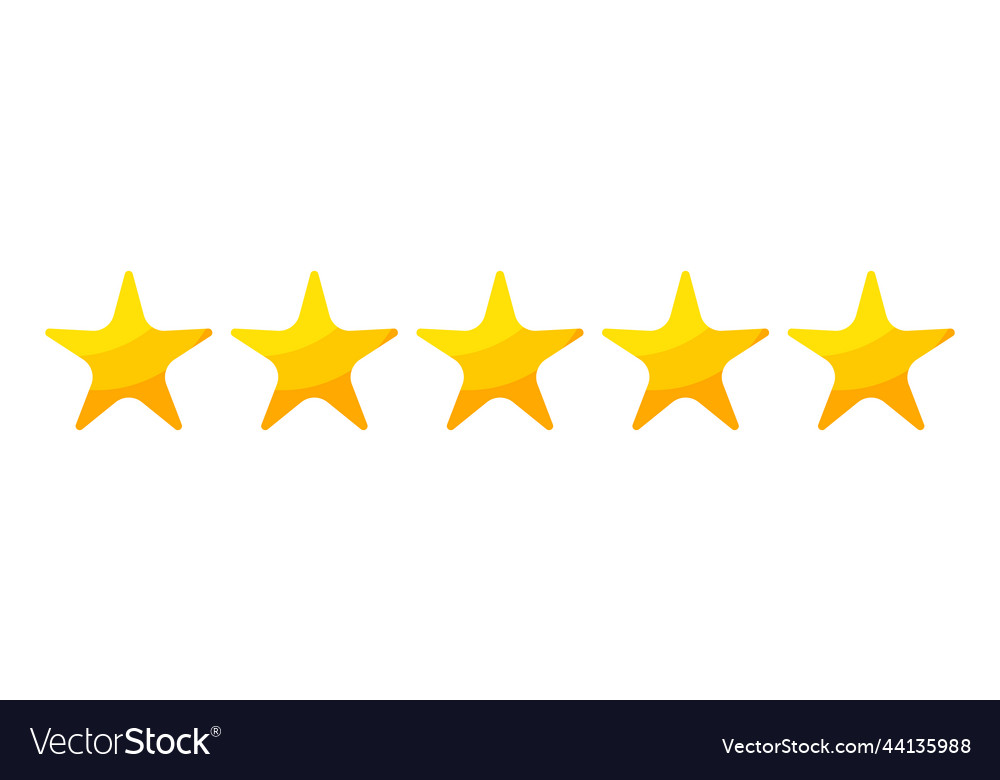 Five stars rating button vector image Five stars rating button