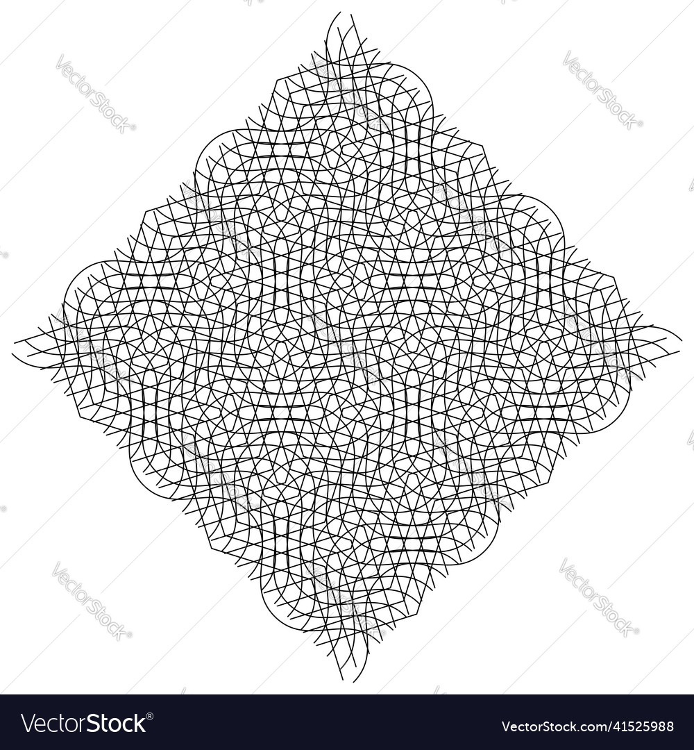 Geometric weave element with intersecting lines vector image Geometric weave element with intersecting lines