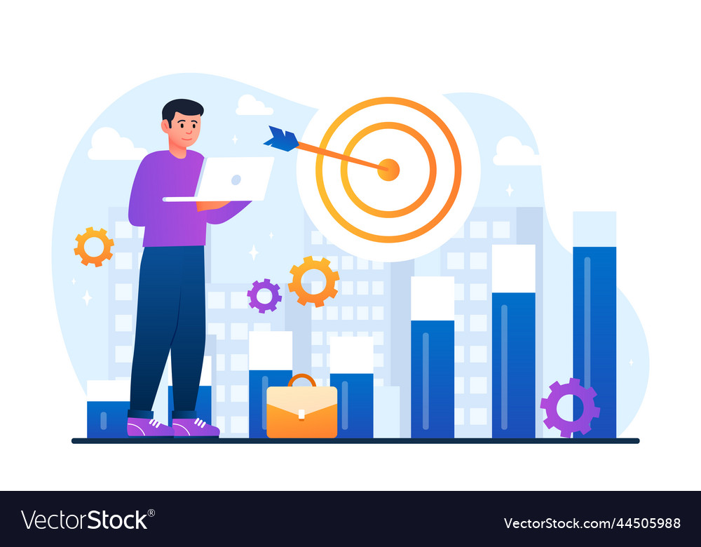 Man with targeting vector image Man with targeting