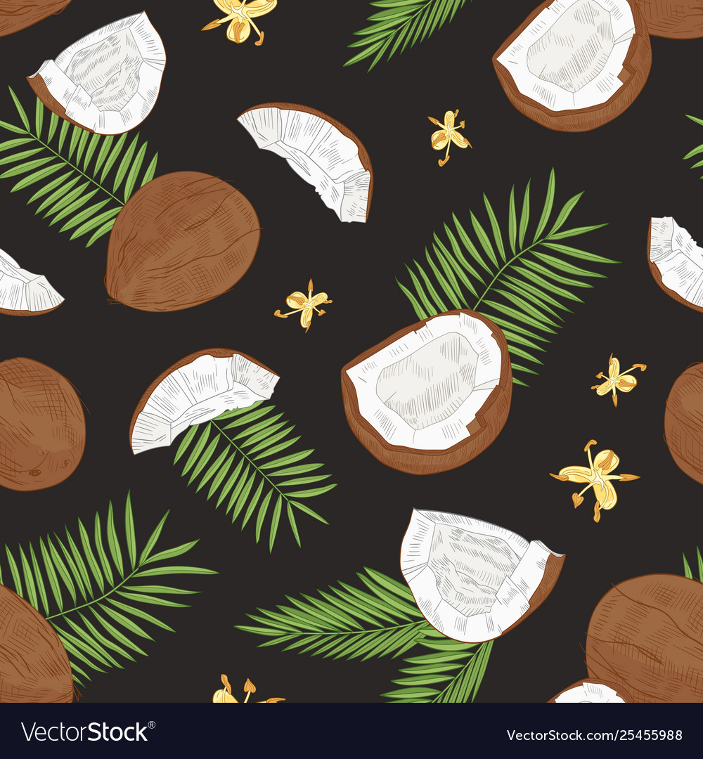 Natural seamless pattern with whole and split vector image Natural seamless pattern with whole and split