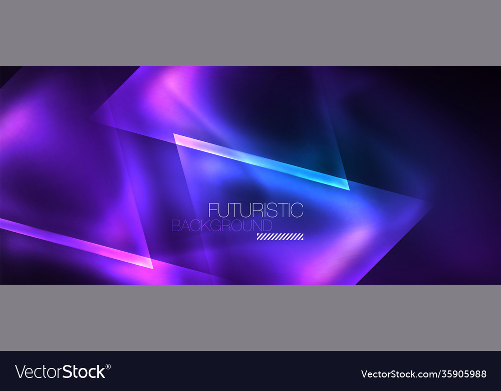 Neon geometric abstract background triangles Vector Image