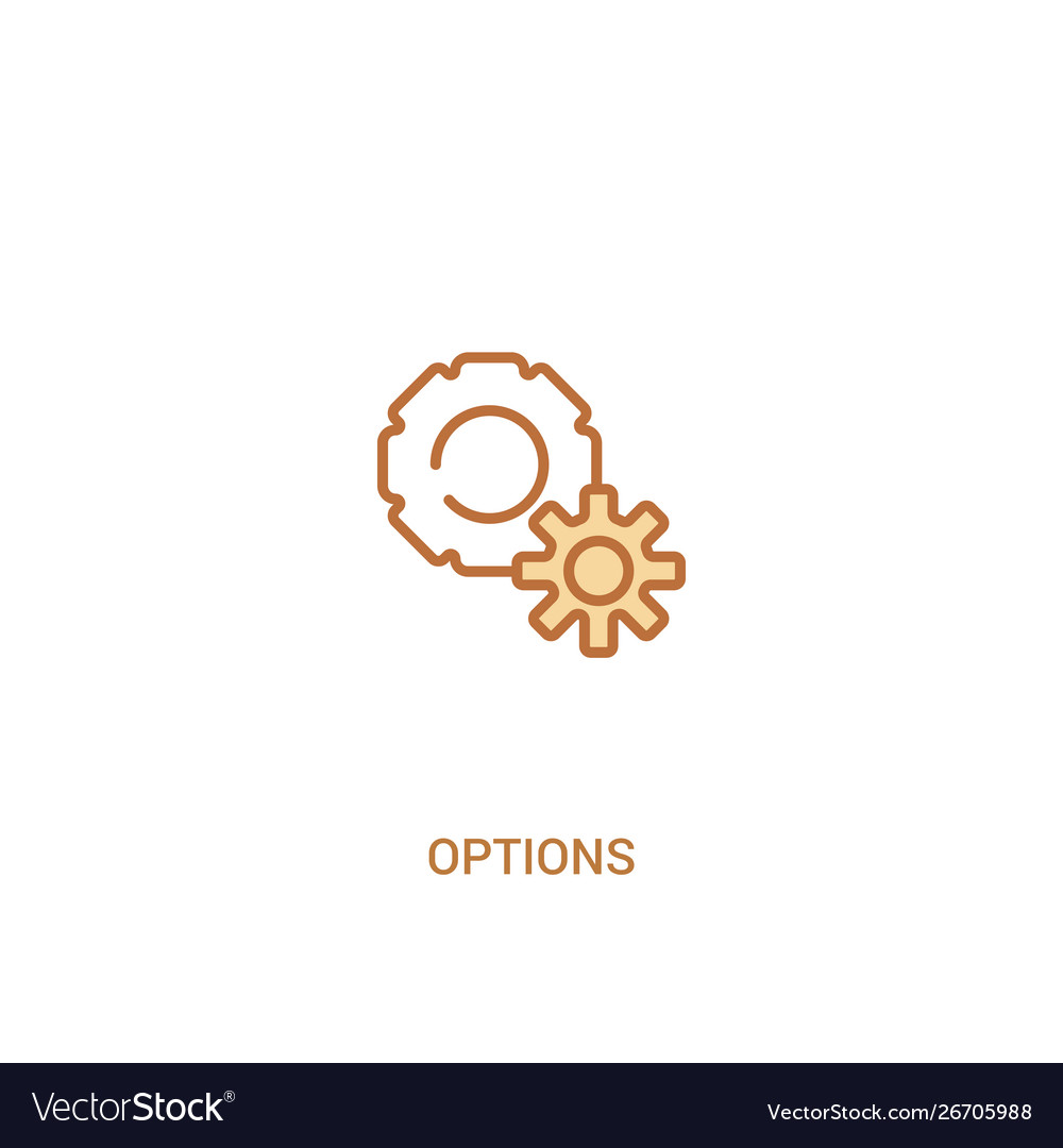 Options concept 2 colored icon simple line