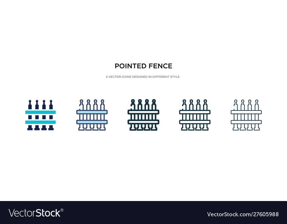 Pointed fence icon in different style two vector image Pointed fence icon in different style two