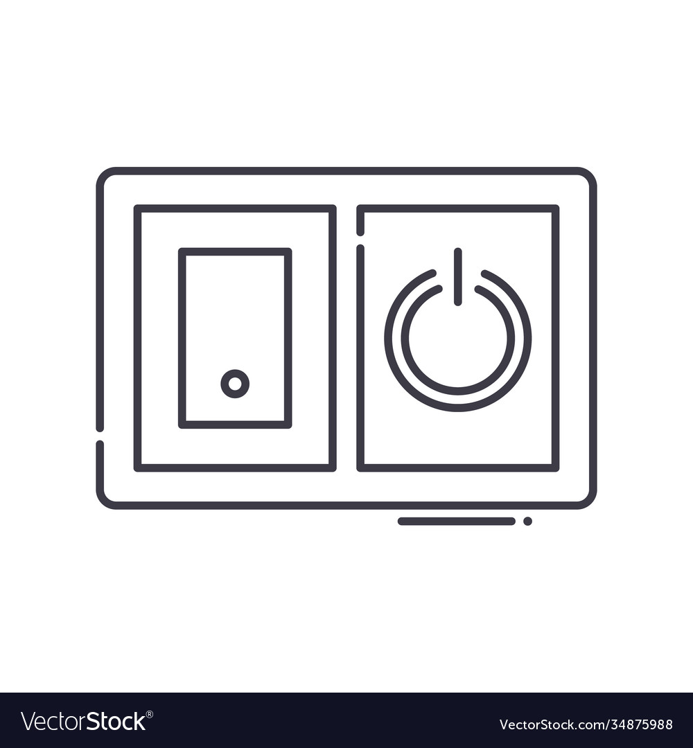 Power switch icon linear isolated vector image Power switch icon linear isolated