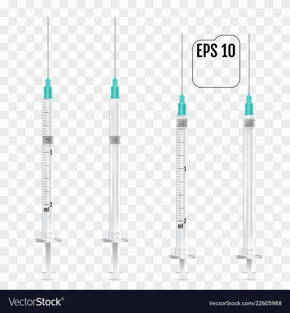 Realistic medical syringe with needle