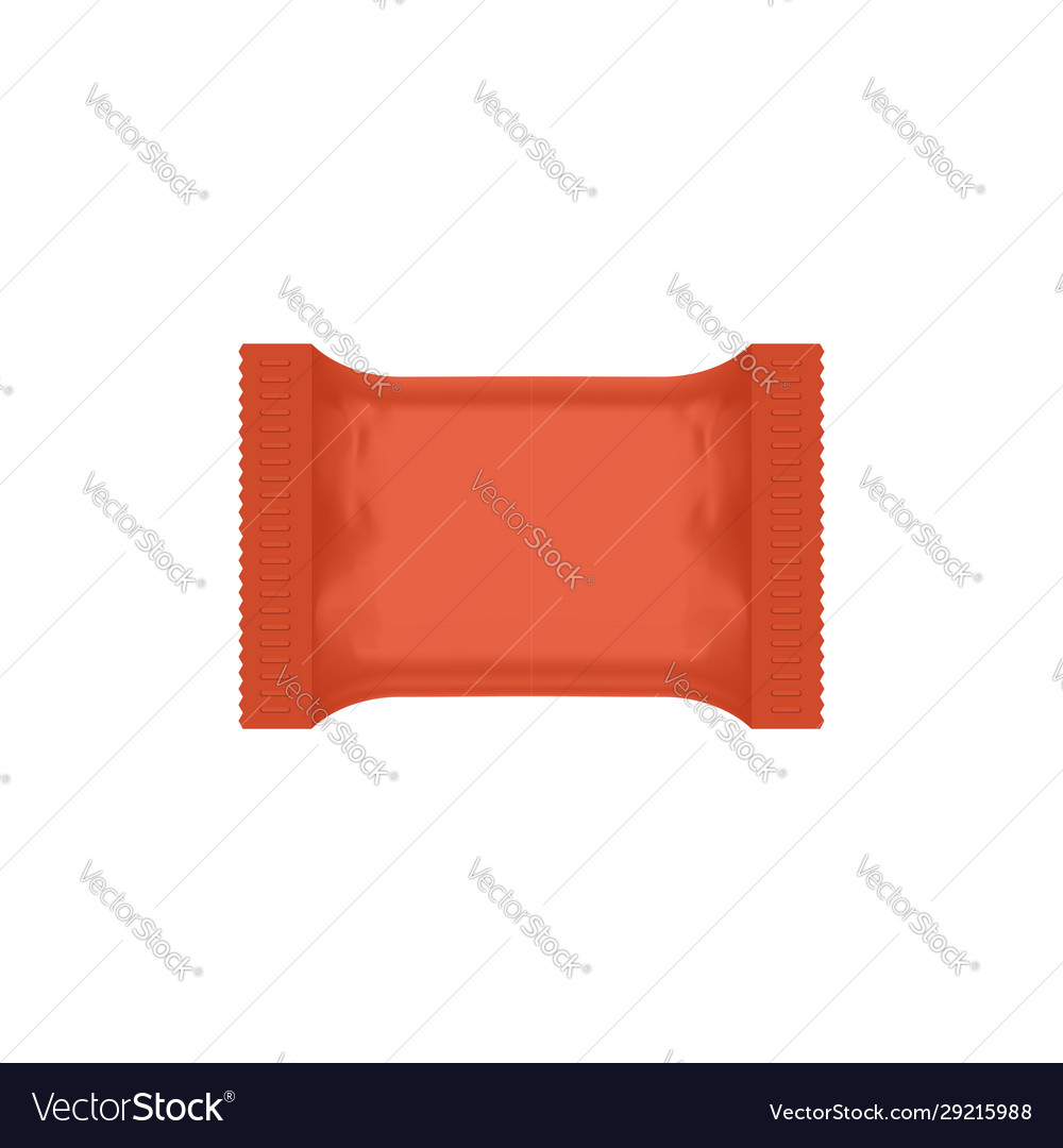 Red candy plastic bag mockup Royalty Free Vector Image