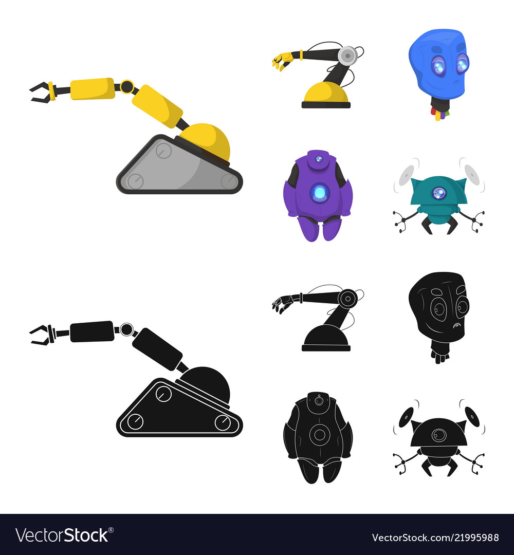 Robot and factory symbol Vector Image Robot and factory symbol