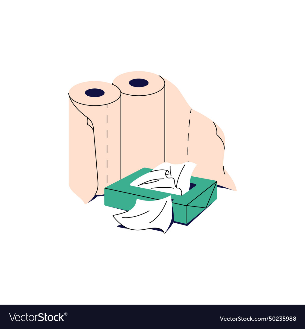 Rolls of paper towel wet tissue box packaging Vector Image