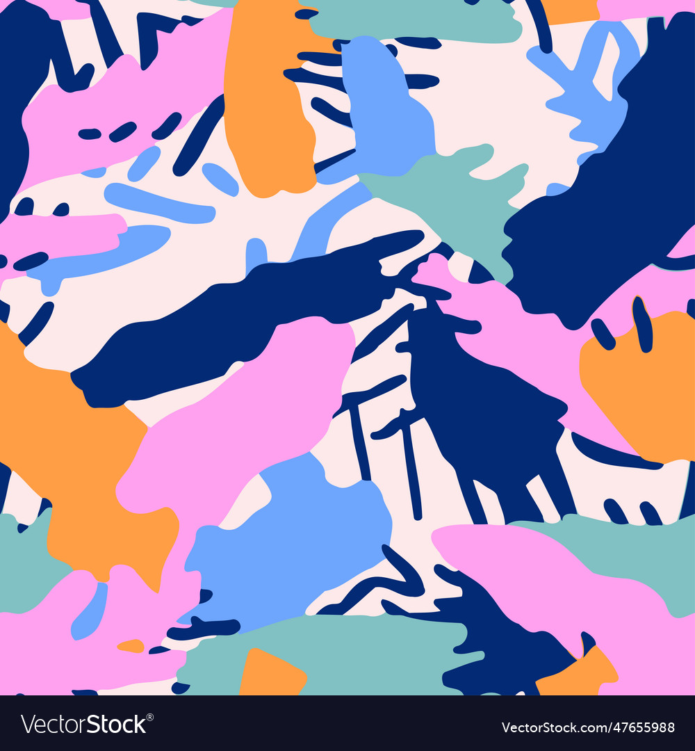 Seamless pattern with hand drawn abstract shapes