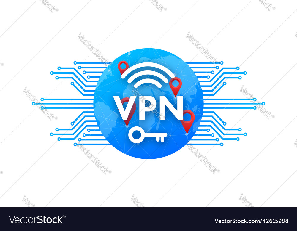 Secure vpn connection concept virtual private Vector Image Secure vpn connection concept virtual private