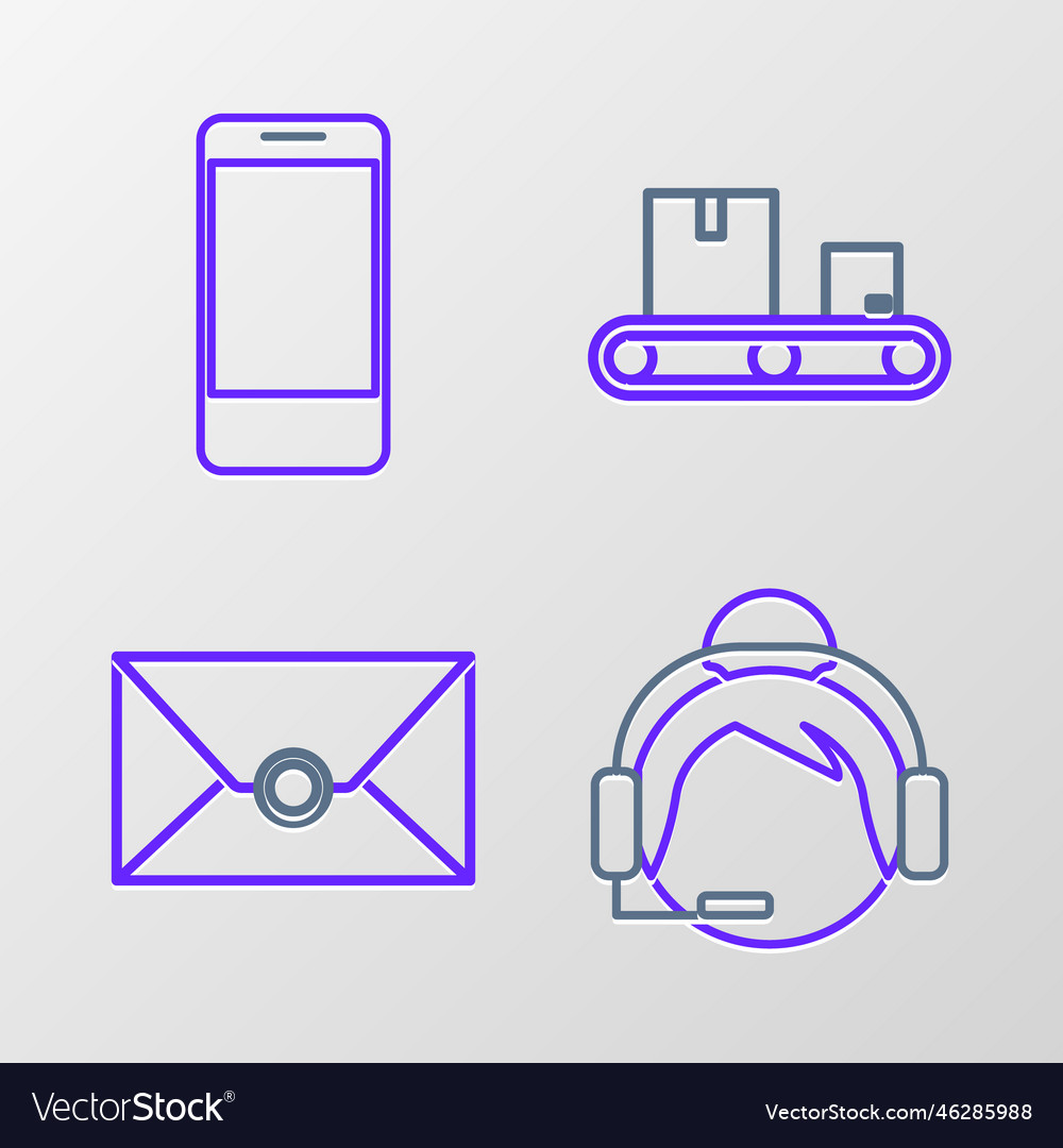 Set line support operator in touch envelope vector image Set line support operator in touch envelope